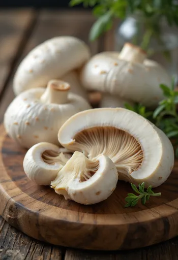 요리용으로 손질하여 슬라이스한 대왕주름버섯