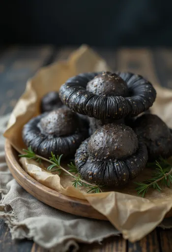 마늘과 타임을 곁들인 뿔나팔버섯 볶음 재료