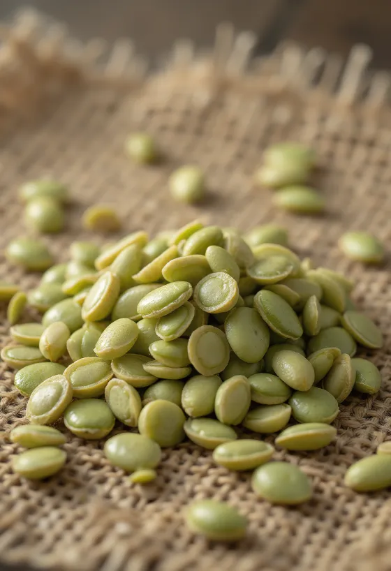 밝은 배경에 흩뿌려진 신선한 햄프씨드 클로즈업