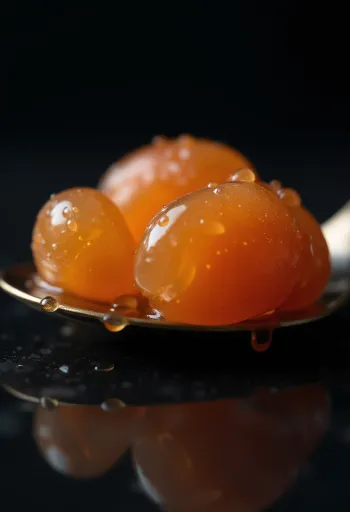 작은 그릇에 담긴 영롱한 주황빛 연어알(이크라)