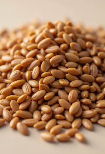 나무 그릇에 담긴 아마씨와 바닥에 흩어진 씨앗들, 클로즈업