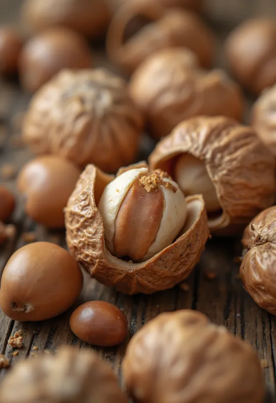 껍질 벗긴 헤이즐넛 알맹이가 그릇에 담겨 있는 모습