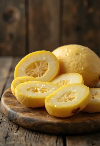 도마 위에 놓인 익은 플랜테인과 덜 익은 플랜테인 슬라이스