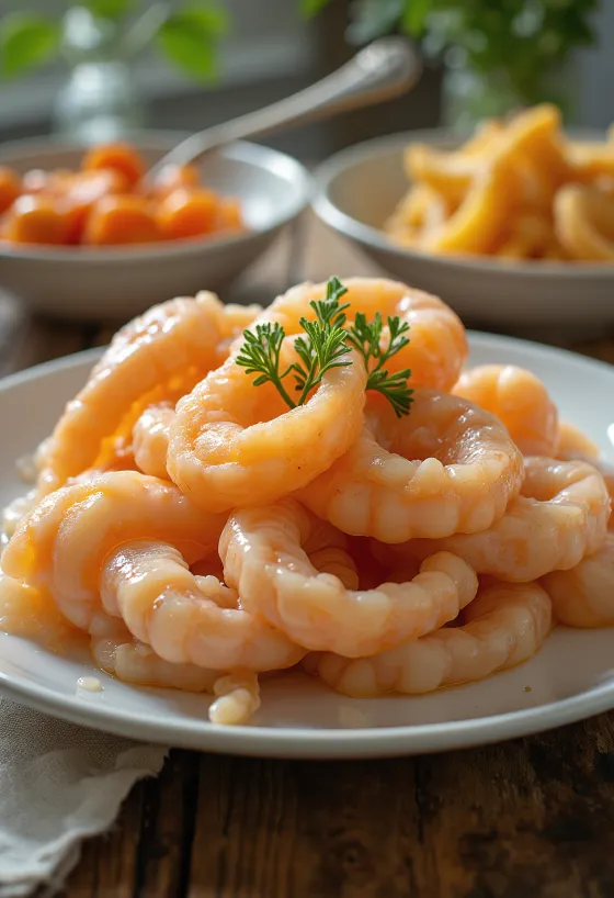 얼음 위에 신선하게 플레이팅 된 코클(조개) 살과 레몬