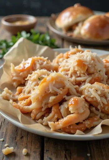 얼음 위에 고급스럽게 플레이팅 된 브라운 크랩(게) 살과 레몬