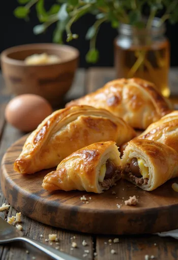 황금빛 갈색 반죽에 옥수수 속을 채운 칠레식 고기 엠파나다, 엠파나다 데 피노