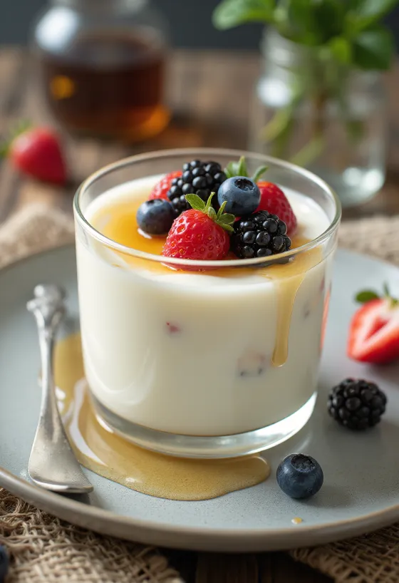 서빙된 요거트 판나코타