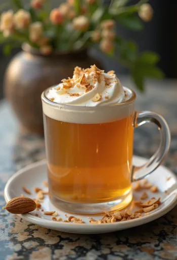 잔에 담긴 꿀 아몬드 사이더