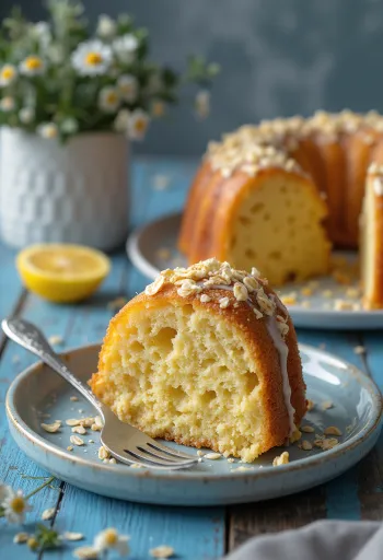 코티지 치즈 오트밀 구겔호프 서빙