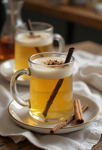 잔에 담긴 꿀 바닐라 사이더