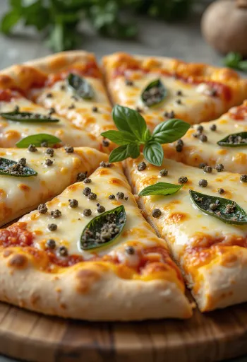 모짜렐라와 페코리노 치즈를 곁들인 후추 피자