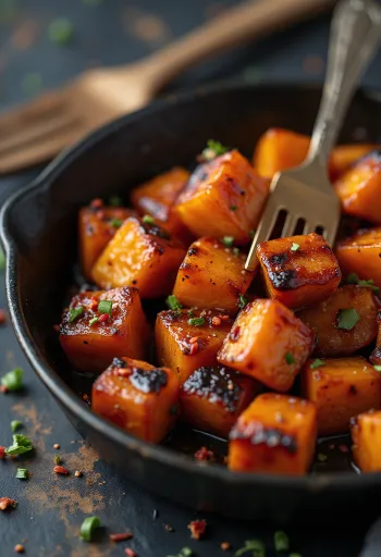 제공된 바비큐 구운 한입 고구마