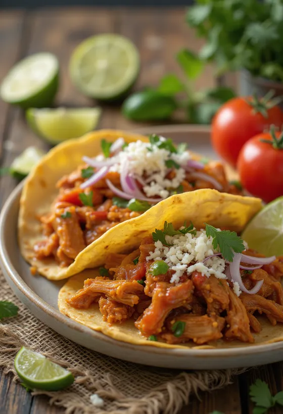 Tacos de Tinga 서빙