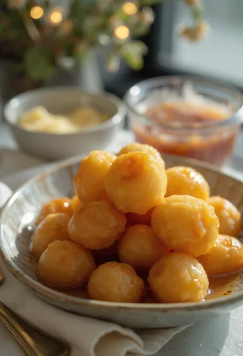 아와마 중동식 꿀 도넛 서빙 모습