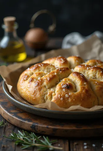 서빙된 통밀 포카치아