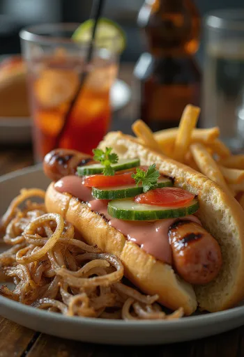 접시에 담긴 비법 레시피 핫도그