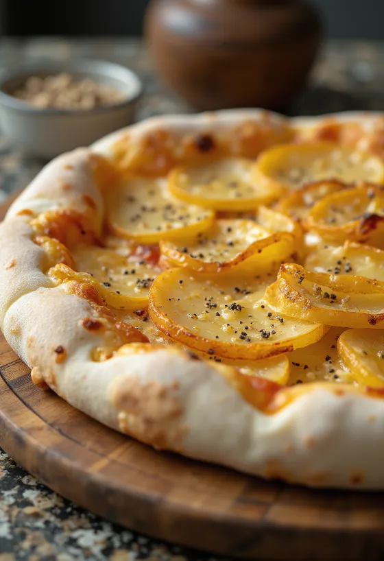 감자와 치즈를 곁들인 Pizza al Patate