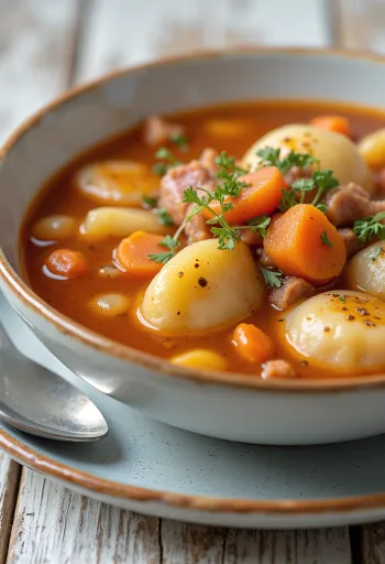 채소와 파프리카 가루로 풍부한 맛을 낸 가짜 굴라시