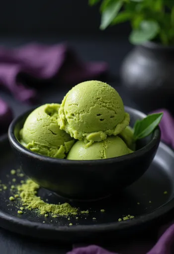 서빙된 말차 아이스크림