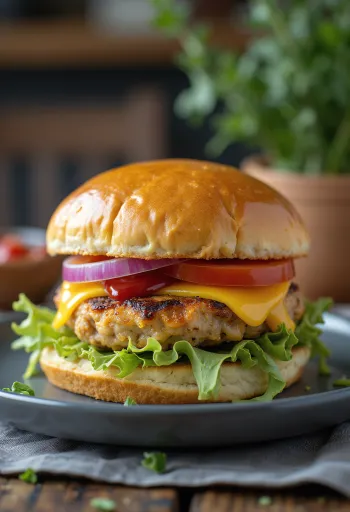 칠면조 버거 서빙