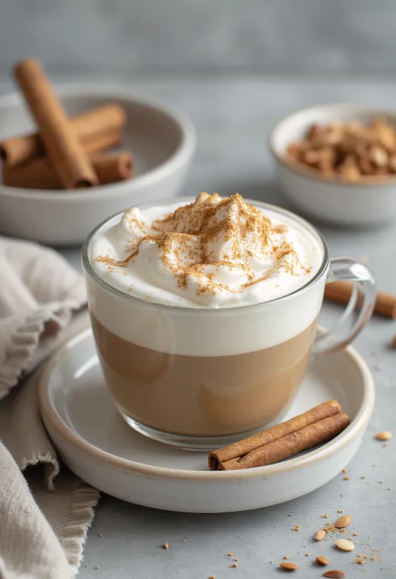 제공된 시나몬 아몬드 라떼