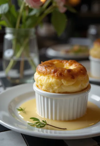 타임 치즈 수플레 서빙 모습