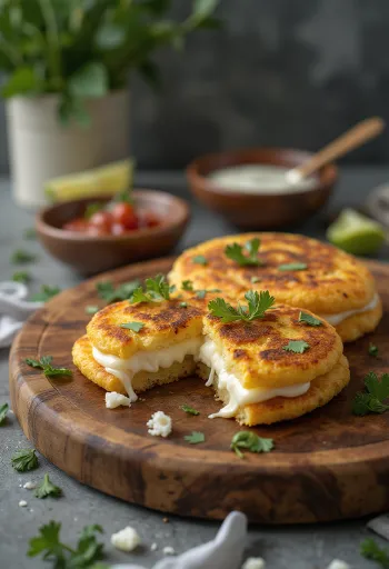 치즈와 닭고기로 채운 베네수엘라 및 콜롬비아 아레파