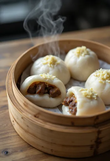 아츠아게 두부 야키토리 꼬치, 참깨와 신선한 쪽파를 곁들인 모습