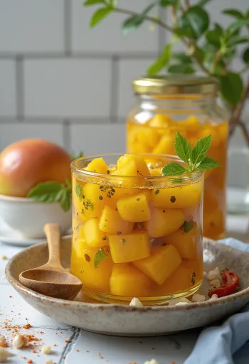 병에 담긴 아차르 인도식 피클