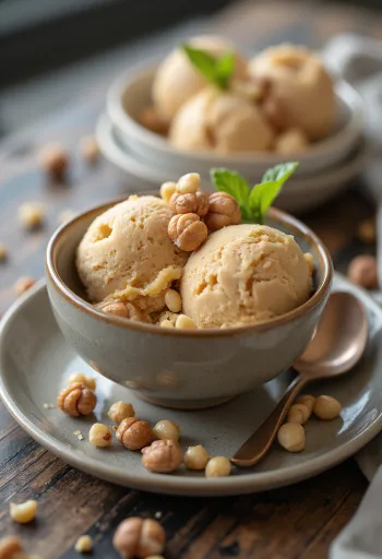 서빙된 헤이즐넛 아이스크림