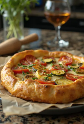 채소를 곁들인 갈레트 차림