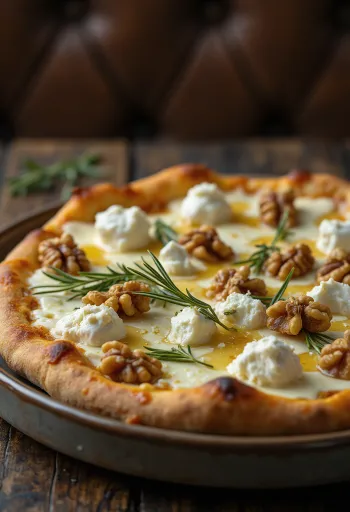 신선한 로즈마리와 호두를 곁들인 고르곤졸라 피자
