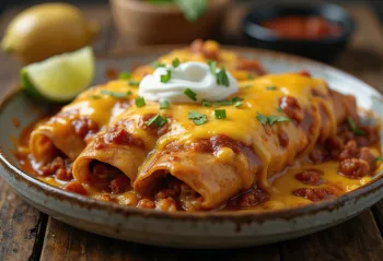 서빙된 소고기 엔칠라다