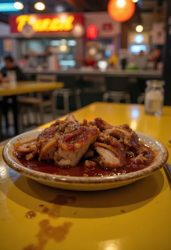 서빙된 BBQ 돼지 목살