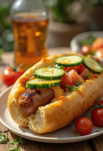 서빙된 자이언트 핫도그