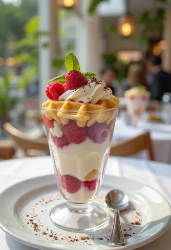 제공된 와플 파르페