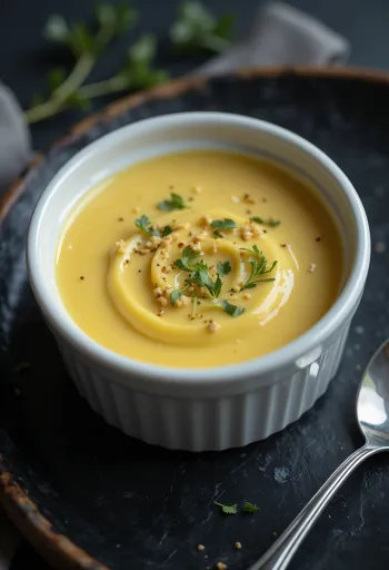 제공된 로즈마리 크림 머스타드 소스