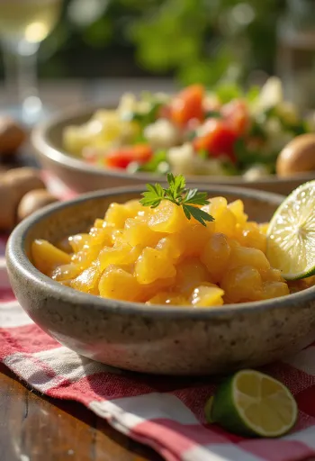 제공된 로즈마리 데킬라 생강 처트니