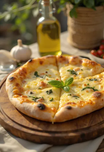 갓 구운 마늘 피자