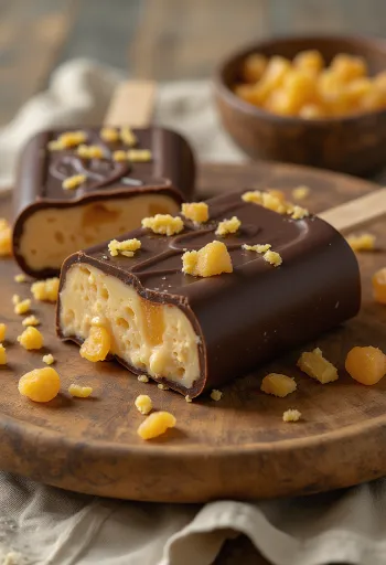 초콜릿 코팅과 꿀 바삭함이 있는 매그넘 허니콤 아이스크림