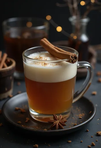 유리잔에 담긴 오크통 숙성 사이더