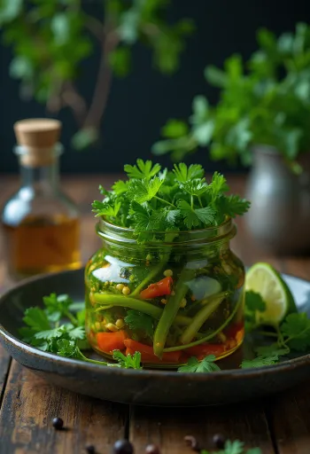 매운 고수 식초 절임