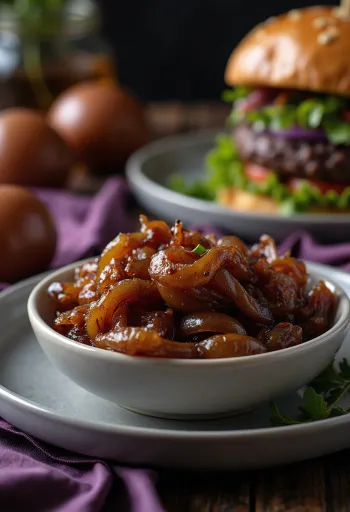 BBQ 구운 카라멜라이즈 양파 서빙