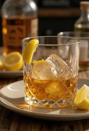 유리잔에 담긴 허니 위스키