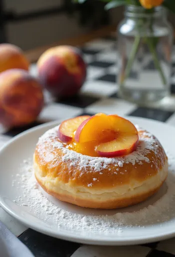 서빙된 살구 도넛