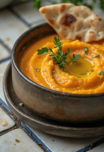 제공된 민트 고구마 크림 수프