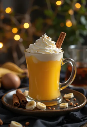 컵에 담긴 바나나 망고 사이다