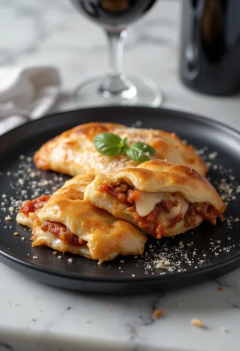 노릇하게 구운 고기 라구 칼조네