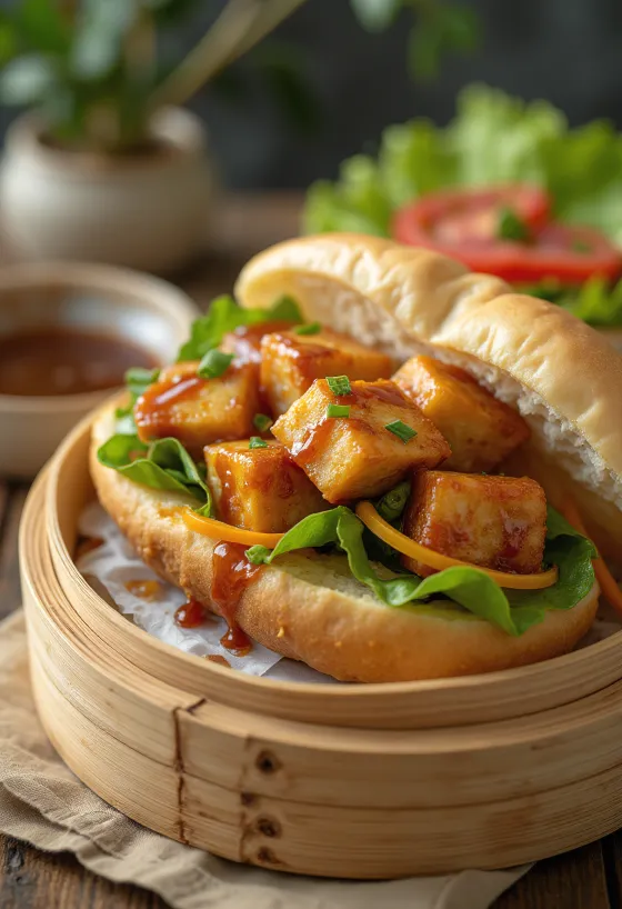 튀긴 두부가 들어간 바오 번