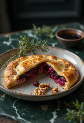 갓 구운 비트 칼조네